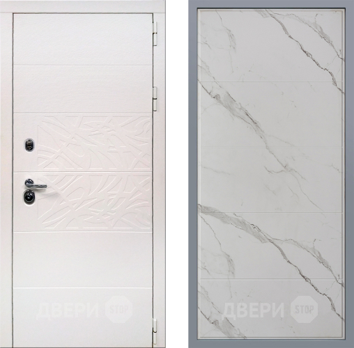 Дверь Заводские двери Дэко Вайт Тривия Мрамор белый в Красноармейске