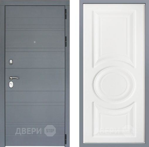 Дверь Заводские двери Лира Софт графит Неаполь Лофт белый в Красноармейске