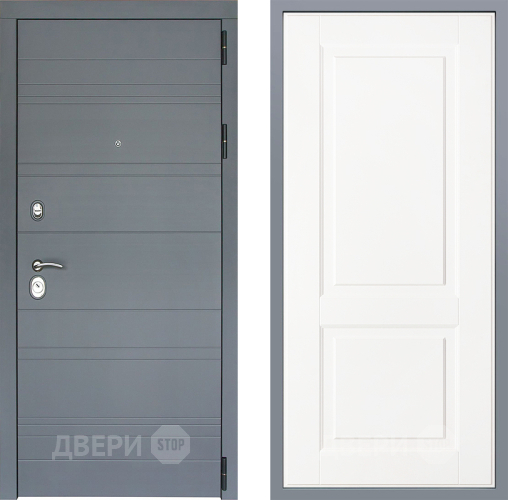 Дверь Заводские двери Лира Софт графит Доррен Белый софт в Красноармейске