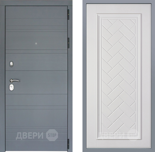 Дверь Заводские двери Лира Софт графит Упра Белый софт в Красноармейске