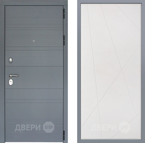 Дверь Заводские двери Лира Софт графит Флитта Белый софт в Красноармейске