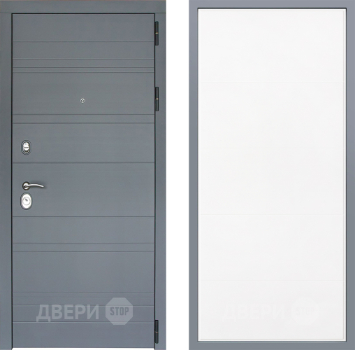 Дверь Заводские двери Лира Софт графит Тривия Белый софт в Красноармейске