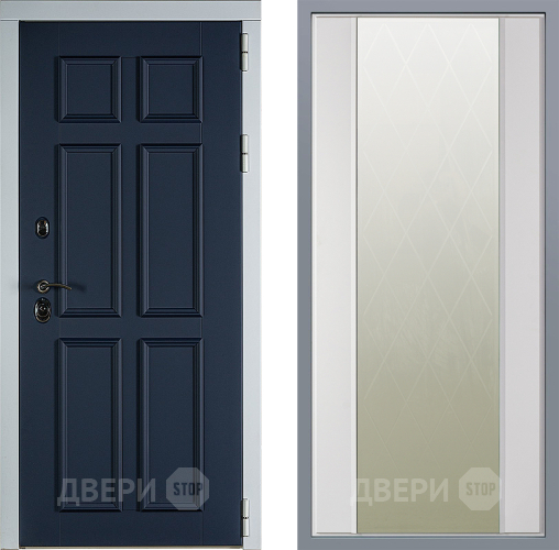 Дверь Заводские двери Стокгольм Зеркало Ампир Белый софт в Красноармейске