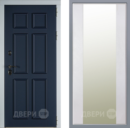 Дверь Заводские двери Стокгольм Зеркало Макси Белый шелк в Красноармейске
