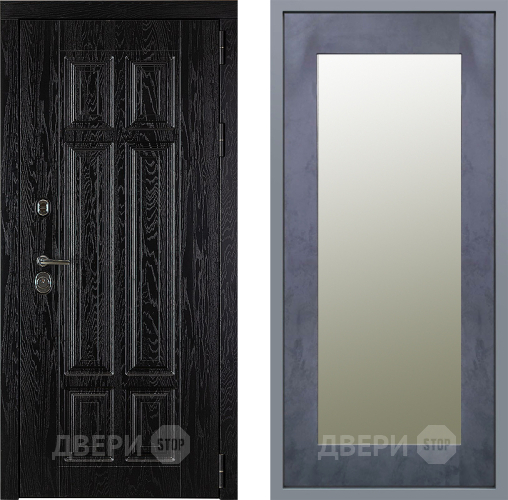 Дверь Заводские двери Мюнхен Зеркало Модерн Бетон темный в Красноармейске