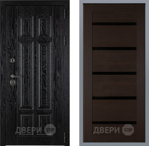 Дверь Заводские двери Мюнхен СБ-1 орех тисненый в Красноармейске