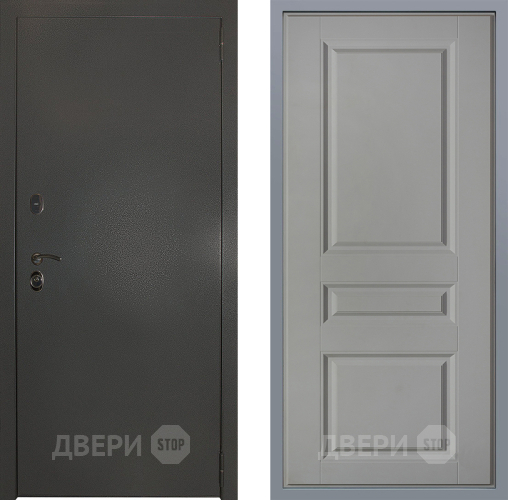 Дверь Заводские двери Эталон 3к антик серебро Стокгольм Грей софт в Красноармейске