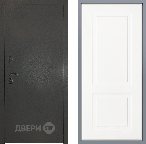 Дверь Заводские двери Эталон 3к антик серебро Доррен Белый софт в Красноармейске