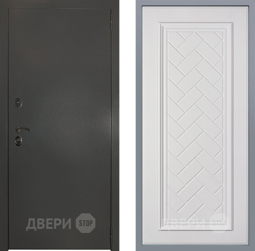 Дверь Заводские двери Эталон 3к антик серебро Упра Белый софт в Красноармейске