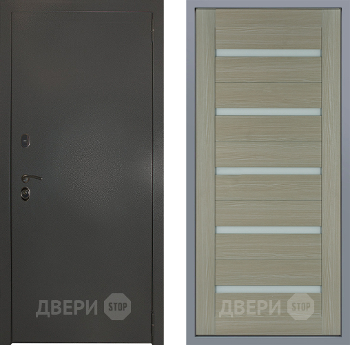 Дверь Заводские двери Эталон 3к антик серебро СБ-1 Капучино в Красноармейске