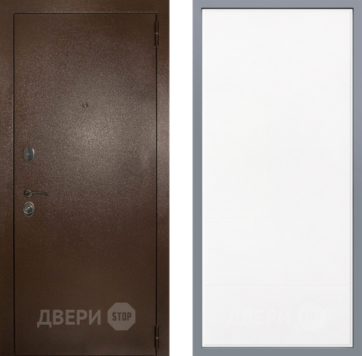 Дверь Заводские двери Эталон 3к антик медь Тривия Белый софт в Красноармейске