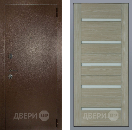 Дверь Заводские двери Эталон 3к антик медь СБ-1 Капучино в Красноармейске