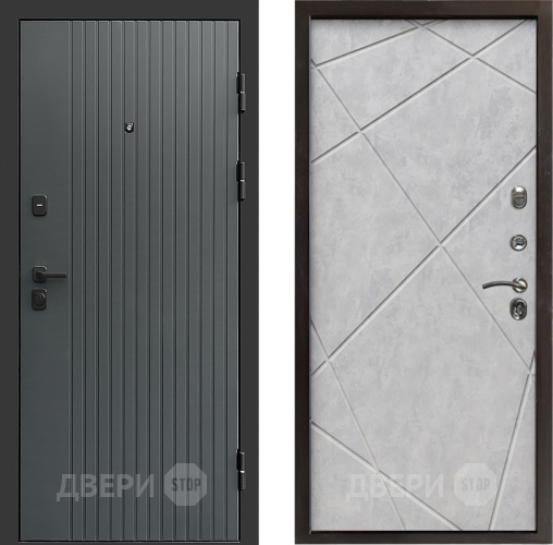 Входная металлическая Дверь Престиж Tvist Grey Лучи Бетон светлый в Красноармейске