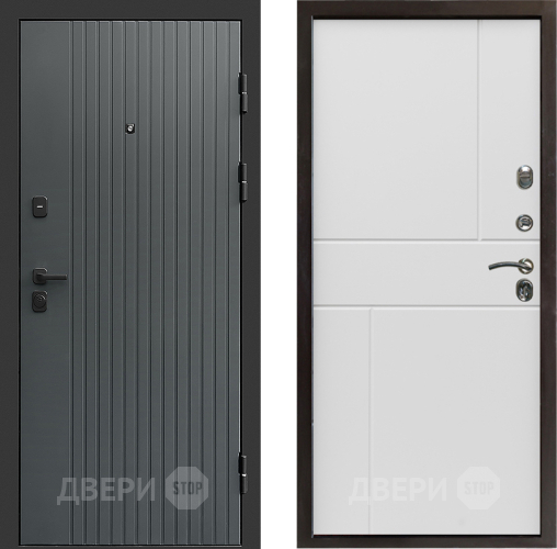 Входная металлическая Дверь Престиж Tvist Grey Горизонт Бетон белый в Красноармейске
