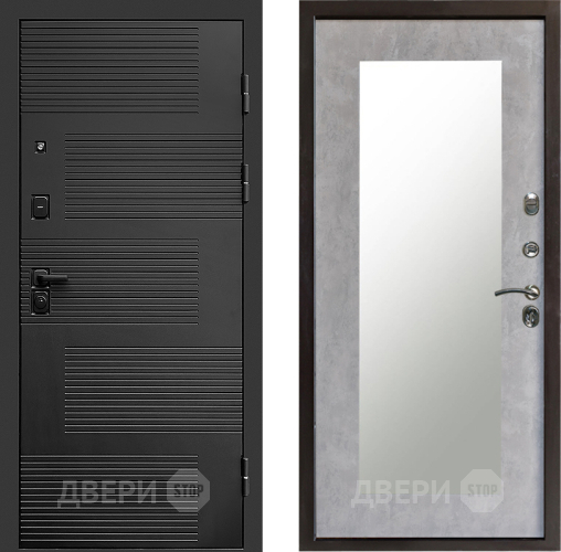 Входная металлическая Дверь Престиж Favorit Зеркло Пастораль Бетон светлый в Красноармейске