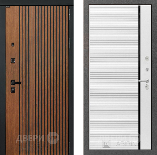Входная металлическая Дверь Лабиринт (LABIRINT) Шторм 22 Белый софт в Красноармейске