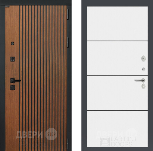 Входная металлическая Дверь Лабиринт (LABIRINT) Шторм 25 Белый софт в Красноармейске