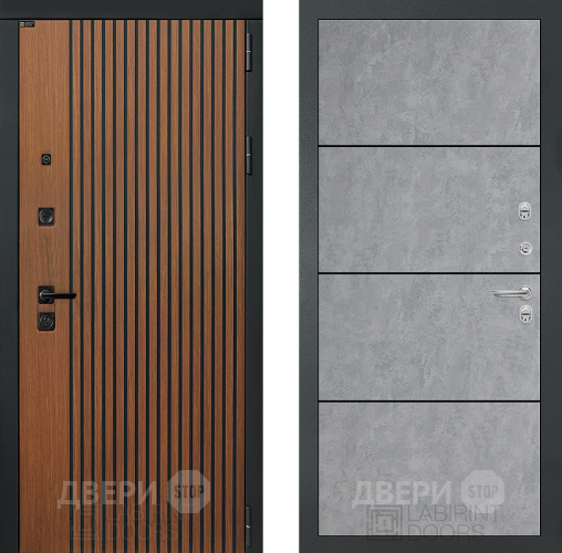 Входная металлическая Дверь Лабиринт (LABIRINT) Шторм 25 Бетон светлый в Красноармейске