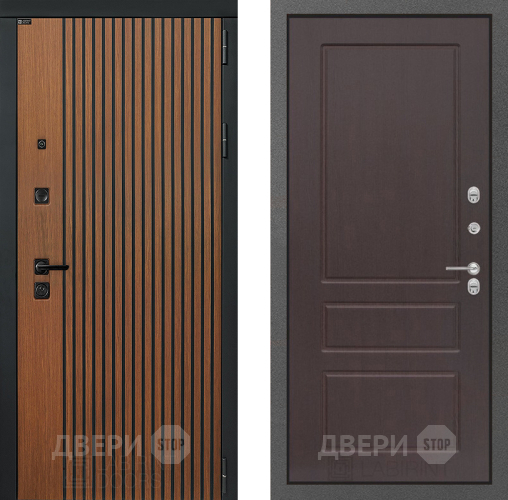 Входная металлическая Дверь Лабиринт (LABIRINT) Шторм 03 Орех премиум в Красноармейске