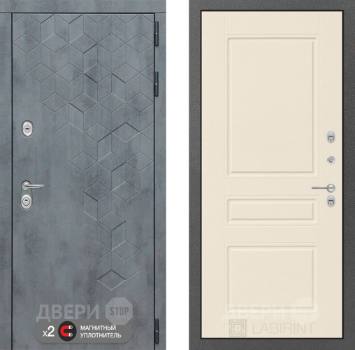 Дверь Лабиринт (LABIRINT) Бетон 03 Крем софт в Красноармейске