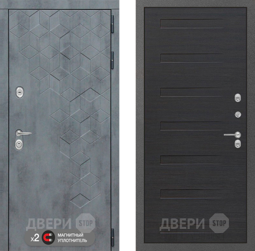 Дверь Лабиринт (LABIRINT) Бетон 14 Эковенге поперечный в Красноармейске