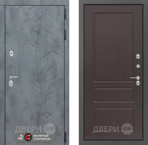 Входная металлическая Дверь Лабиринт (LABIRINT) Бетон 03 Орех премиум в Красноармейске