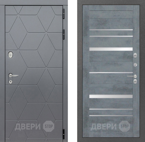 Входная металлическая Дверь Лабиринт (LABIRINT) Cosmo 20 Бетон темный в Красноармейске