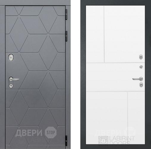Входная металлическая Дверь Лабиринт (LABIRINT) Cosmo 21 Белый софт в Красноармейске