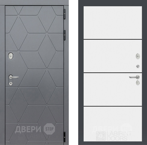 Входная металлическая Дверь Лабиринт (LABIRINT) Cosmo 25 Белый софт в Красноармейске