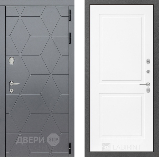 Входная металлическая Дверь Лабиринт (LABIRINT) Cosmo 11 Белый софт в Красноармейске