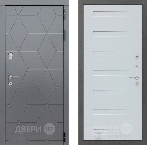 Входная металлическая Дверь Лабиринт (LABIRINT) Cosmo 14 Дуб кантри белый горизонтальный в Красноармейске