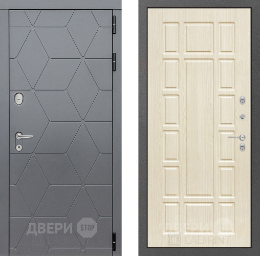 Входная металлическая Дверь Лабиринт (LABIRINT) Cosmo 12 Беленый дуб в Красноармейске