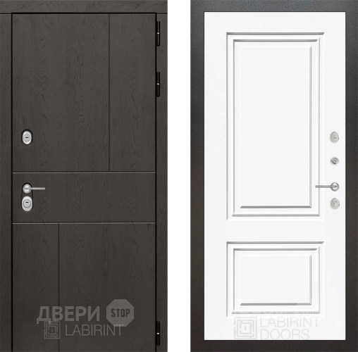 Входная металлическая Дверь Лабиринт (LABIRINT) Urban 26 Белый (RAL-9003) в Красноармейске