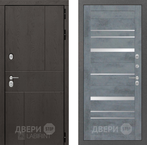 Входная металлическая Дверь Лабиринт (LABIRINT) Urban 20 Бетон темный в Красноармейске