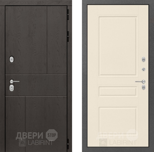 Входная металлическая Дверь Лабиринт (LABIRINT) Urban 03 Крем софт в Красноармейске