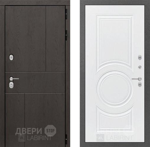 Входная металлическая Дверь Лабиринт (LABIRINT) Urban 23 Белый софт в Красноармейске
