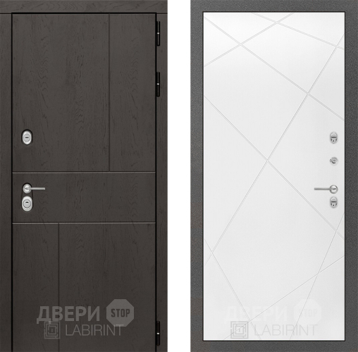Входная металлическая Дверь Лабиринт (LABIRINT) Urban 24 Белый софт в Красноармейске