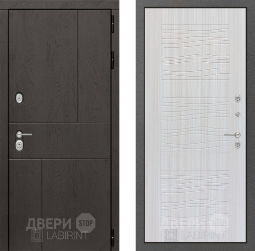 Входная металлическая Дверь Лабиринт (LABIRINT) Urban 06 Сандал белый в Красноармейске