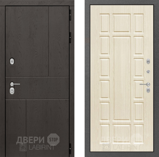 Входная металлическая Дверь Лабиринт (LABIRINT) Urban 12 Беленый дуб в Красноармейске