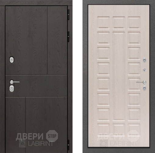 Входная металлическая Дверь Лабиринт (LABIRINT) Urban 04 Беленый дуб в Красноармейске