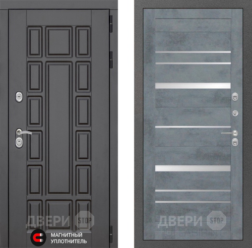 Входная металлическая Дверь Лабиринт (LABIRINT) New York 20 Бетон темный в Красноармейске