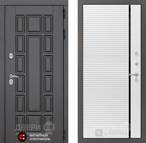 Входная металлическая Дверь Лабиринт (LABIRINT) New York 22 Белый софт в Красноармейске