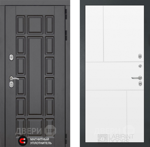 Входная металлическая Дверь Лабиринт (LABIRINT) New York 21 Белый софт в Красноармейске