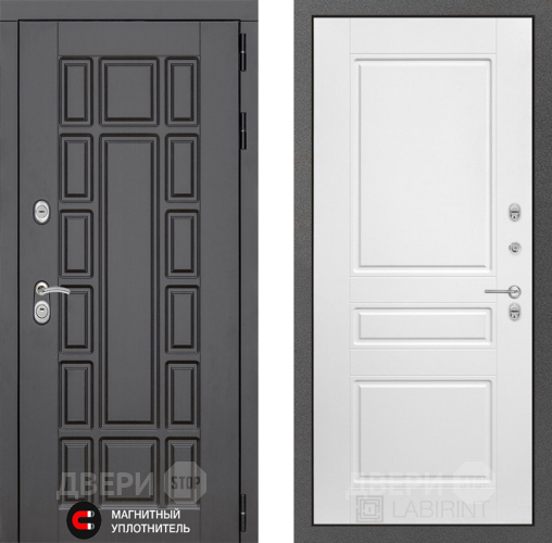 Входная металлическая Дверь Лабиринт (LABIRINT) New York 03 Белый софт в Красноармейске