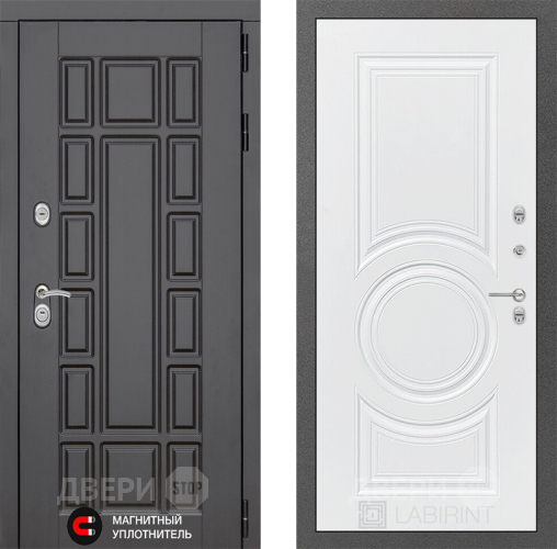 Входная металлическая Дверь Лабиринт (LABIRINT) New York 23 Белый софт в Красноармейске