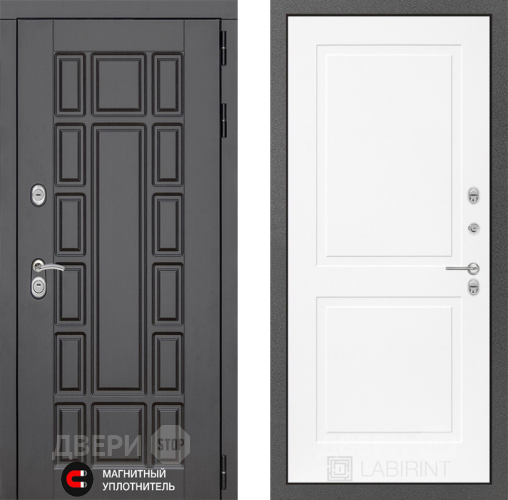 Входная металлическая Дверь Лабиринт (LABIRINT) New York 11 Белый софт в Красноармейске