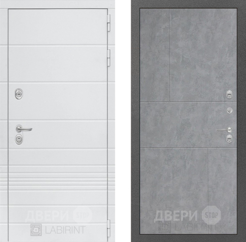 Входная металлическая Дверь Лабиринт (LABIRINT) Трендо 21 Бетон светлый в Красноармейске