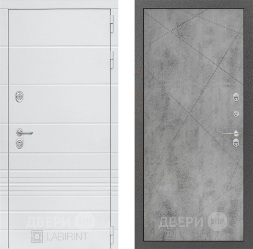 Входная металлическая Дверь Лабиринт (LABIRINT) Трендо 24 Бетон светлый в Красноармейске