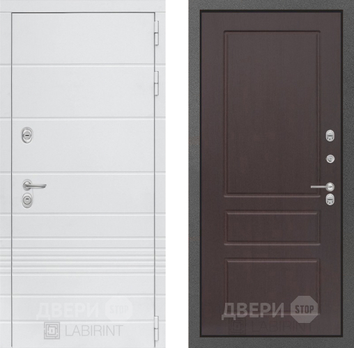 Входная металлическая Дверь Лабиринт (LABIRINT) Трендо 03 Орех премиум в Красноармейске
