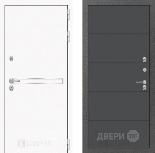 Дверь Лабиринт (LABIRINT) Лайн White 13 Графит софт в Красноармейске